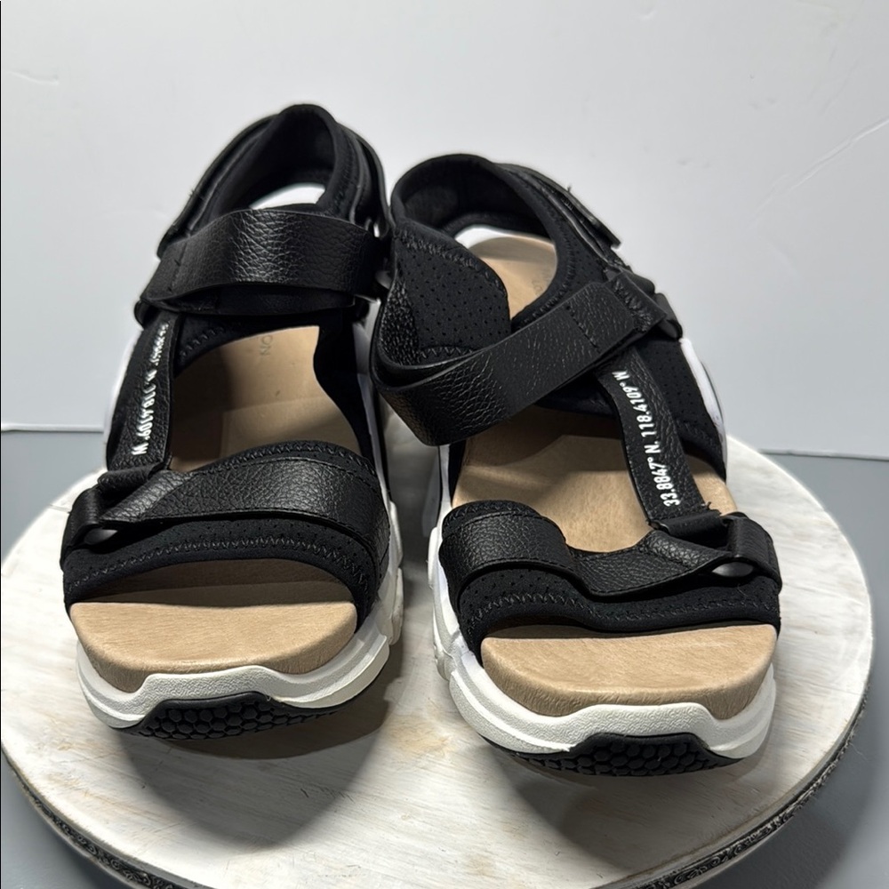 Mark Nason Skechers Neo Block Didi Black Sport Sandals Platform Strappy 7.5